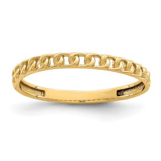 Diamond2Deal 14k Yellow Gold Link Design Ring
