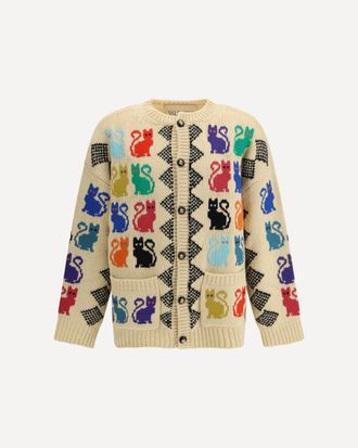 Valentino Cardigan with Le Chat de la Maison jacquard motif Male M
