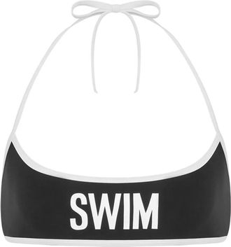 Moschino Top bikini con stampa - Nero