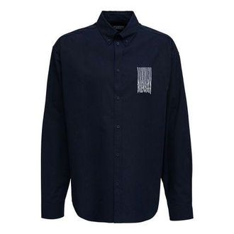 Balenciaga Barcode Logo Shirt Navy 662982TKM028065