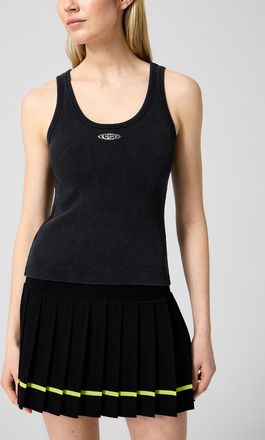 Casablanca Womens Metallic logo ribbed Cami Top