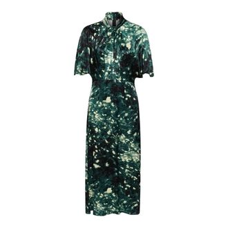 Soaked In Luxury Midi Dresses, female, Green, S, Rain Forest Splash Print Dress