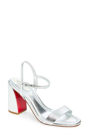 Christian Louboutin Miss Jane Sandal in S211 Silver/Lin Silver at Nordstrom, Size 11.5Us