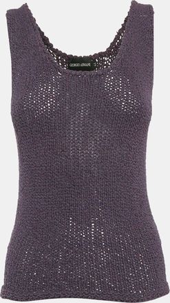 Giorgio Armani Purple Cotton & Silk Sleeveless Tank Top