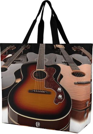 Generic Guitar Handbag Reusable Carry Bag Large Capacity Handbags For Travel Ladies Work