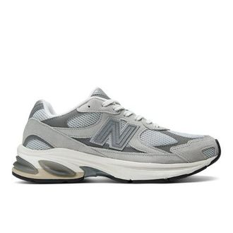 New Balance Unisex 2010 in Grigio/Bianco, Pelle Scamosciata/Rete, Taglia 37.5