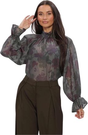 Moss Copenhagen Mschjaquelina Top Aop - Dames - Blouses & Shirts - Grijs - Maat: Xs/S