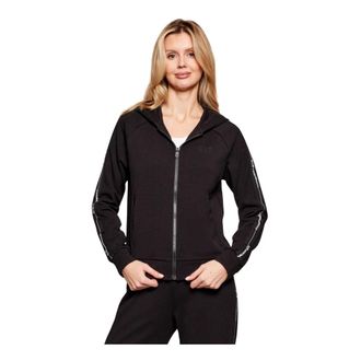 Emporio Armani Zip-throughs, female, Black, Size: XS Felpa aperta con cappuccio