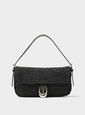 Staud Womens Harlow braided raffia shoulder bag