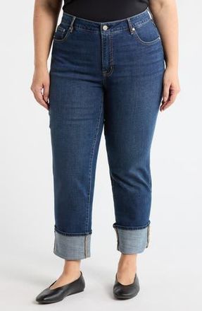 Seven 7 High Waist Straight Leg Cuffed Hem Jeans in Canyon at Nordstrom Rack, Size 18W