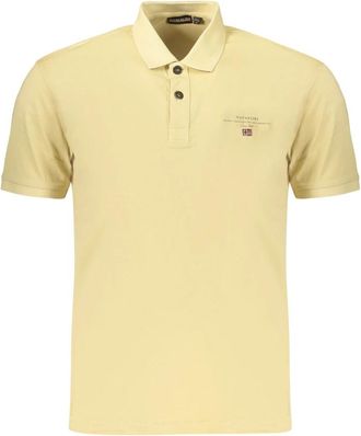 Napapijri Elbas Polo Shirt van Jersey met Korte Mouwen - Heren - Polos - Beige - M - Katoen - Tops