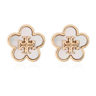 Tory Burch Forget Me Not Stud Oorbellen - Dames - Oorbellen - Beige - ONE Size - Accessoires