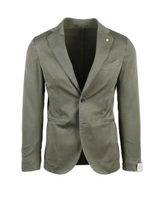 L.B.M. 1911 Sage Green Cotton Elastane Fitted Jacket