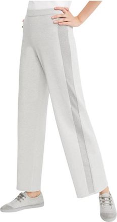 Max Mara Gebreide Broek Snit Stijl - Dames - Straight fit broeken - Grijs - M - Broeken