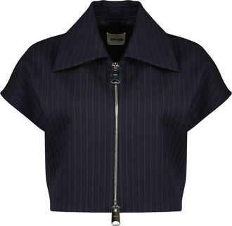 Khaite Robin Top - Dames - Blouses - Blauw - 2XS - Katoen - Overhemden