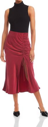 Fifteen Twenty Fiona Shirred Midi Skirt In Brick