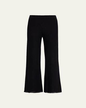 Kobi Halperin Valley Fringe-Hem Pique Knit Pants