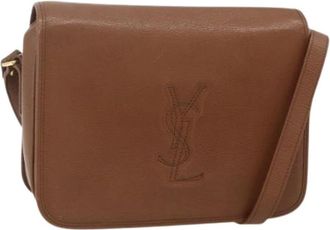 Saint Laurent Pre-owned Cross Body Bags, female, Brown, Size: ONE SIZE Pre-owned Vintage Leather Shoulder Bag