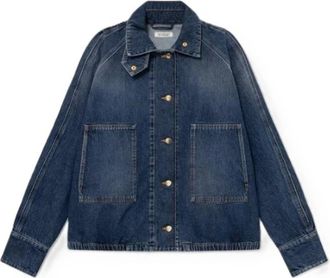 SoSUE Jassen, Dames, Blauw, S, Katoen, Bomber Jeans Jas