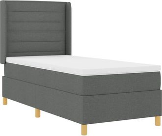 vidaXL vidaXL Box Spring Bed with Mattress Dark Grey 100x200 cm Fabric