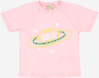 Gucci Girls Galaxy Print T-Shirt Pink Cotton T-Shirts And Polos