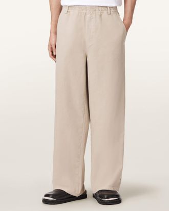 AllSaints Cotton Sabbath Wide Leg Canvas Trousers, Size: XXL
