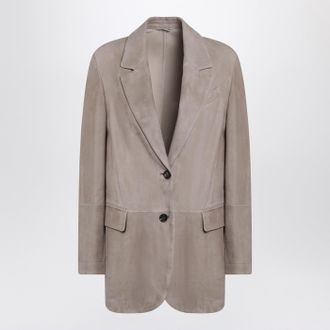 Brunello Cucinelli Brunello Cucinelli Light Brown Suede Single Breasted Blazer