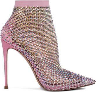 Le Silla Gilda 100mm ankle boots - women - Plexiglass/Crystal/Nappa Leather/Nylon/Leather - 40.5 - Pink