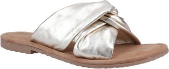 Hush Puppies Amy Brede Pasvorm Leren Dames Gouden Sandalen