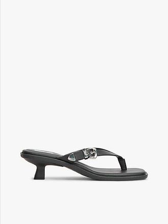 Tommy Hilfiger Leather Kitten Heel Toe Post Sandals