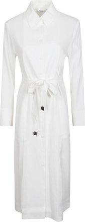 Max Mara Jurken - Dames - Shirt Kleedjes - Wit - 2XS - Linnen - Kleedjes