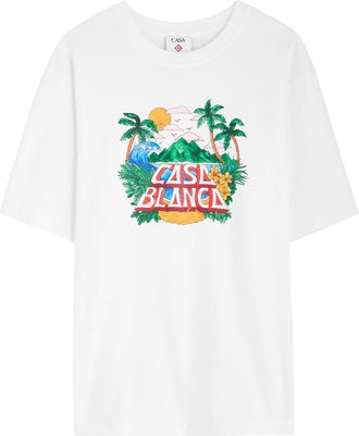 Casablanca Casablanca Logo Printed Cotton T-shirt - White - L