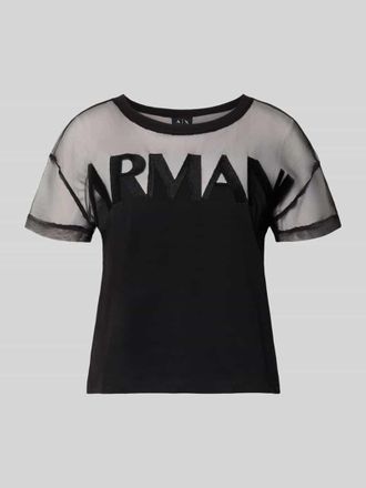 A|X Armani Exchange Regular Fit T-Shirt mit Logo-Stitching in Black, Gr&ouml;&szlig;e XL