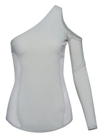 Issey Miyake one-shoulder long-sleeve shirt - women - Fabric - 2 - Grey