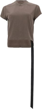 Rick Owens Cropped Small Level T crop jersey T-shirt met ronde hals - Dames - T-shirts - Bruin - S - Tops