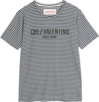 Valentino Garavani Chez-print striped T-shirt - Black