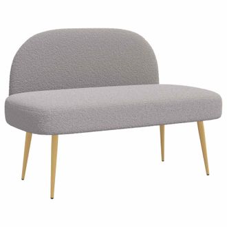 vidaXL Banco Tapizado Con Respaldo Gris Claro 110 X 60 X 76 Cm Boucl&eacute; Vidaxl