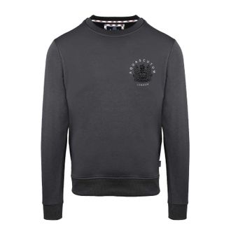 Aquascutum Heren Sweatshirt met lange mouwen en ronde hals (Antraciet)