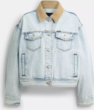 Coach Denim Jacket With Corduroy Collar In Organic Cotton