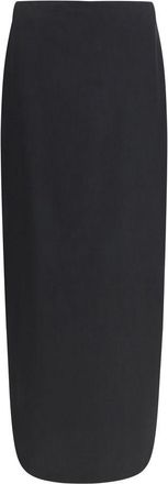 The Row Black Wool Long Womens Skirt