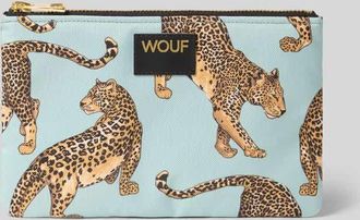 Wouf Pouch mit Allover-Motiv-Print Modell Leopard in Hellblau, Gr&ouml;&szlig;e 1