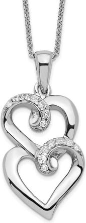 Diamond2Deal Sterling Silver Cubic Zirconia To My Sister Heart Necklace