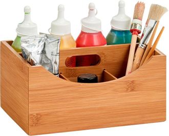 ZELLER PRESENT Aufbewahrungsbox Bambus, praktischer Griff und Einteilung