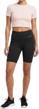Eddie Bauer Movement Lux Bicycle High Waist Shorts In Black