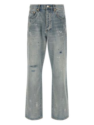 Purple P011 slash-paint jeans - Blue