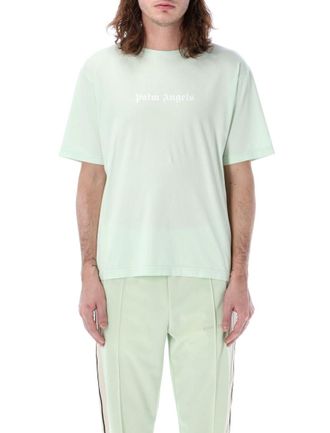 Palm Angels Light Blue Embroidered logo T-Shirt