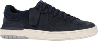 Clarks Leren Sneakers met Veters - Heren - Sneakers - Blauw - 45 EU - Leer - Schoenen