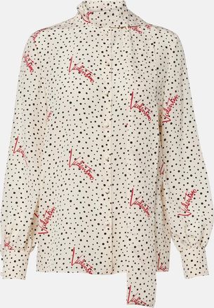 Valentino Plus De Pois silk cr&ecirc;pe de chine shirt