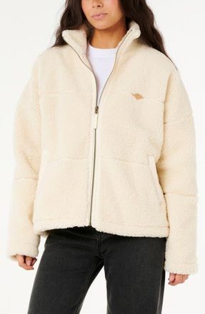 Rip Curl Cala Nights Textured Fleece Zip-Up Jacket in Lily at Nordstrom, Size Medium