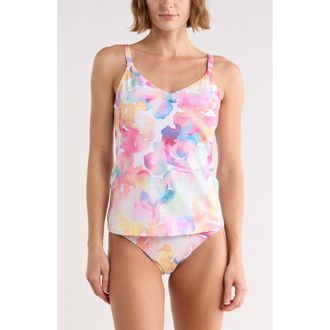 Nike V-Neck Tankini Top in Pink Glow at Nordstrom Rack, Size X-Small